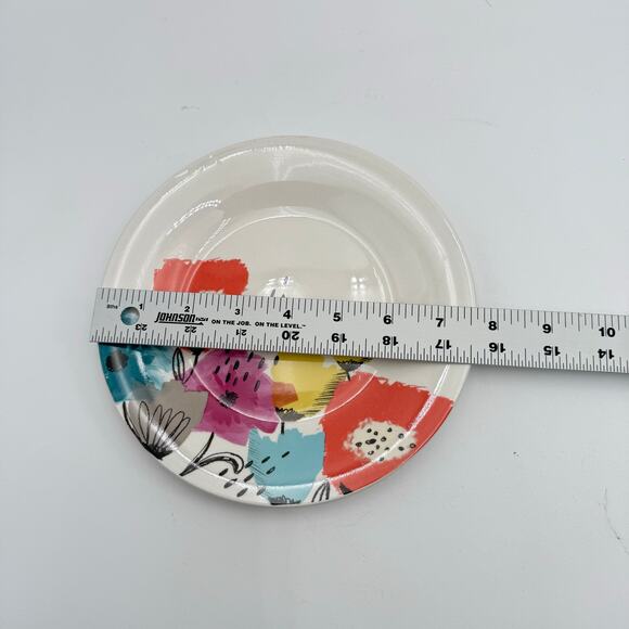 Orly Maison "Watercolor Floral" Salad Dessert Plate Colorful Flowers NWOT 7 1/8” - Picture 2 of 3